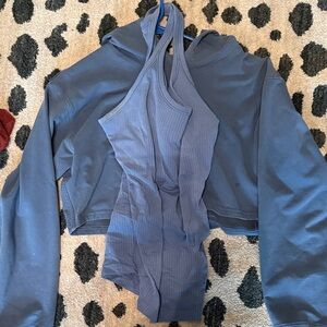 Lululemon Athletica Blue Ribbed Top